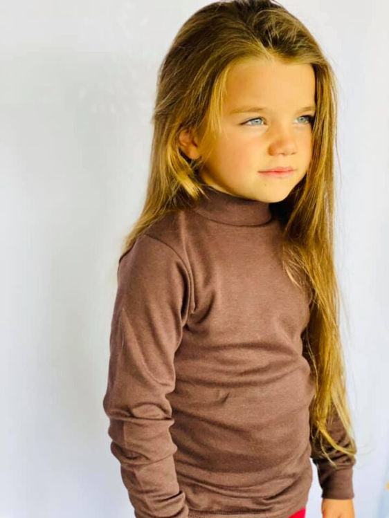 Picture of Bimbi E 100% HIGH QUALITY Cotton Thermal Turtlenecks BROWN